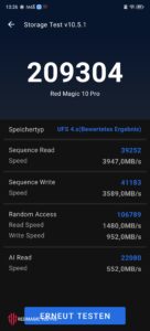 RedMagic 10S Pro Test Speicher Bench