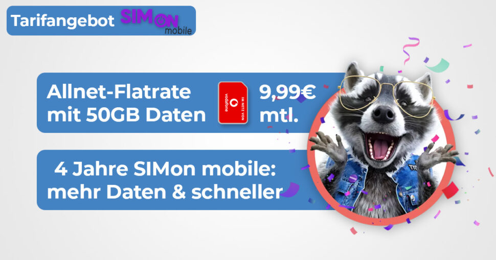 Simon mobile Geburtstagsaktion Juni 2025 Banner