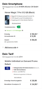 Vertragsdeal Honor Magic 7 Pro mit O2 Unlimited 1
