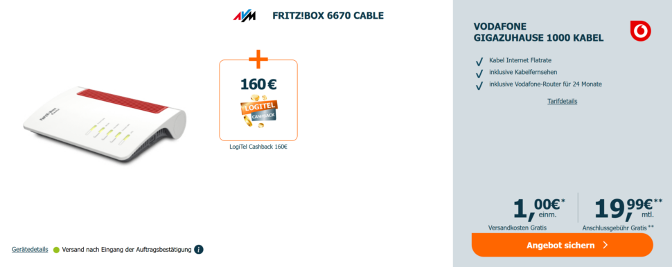 Logitel Vodafone GigaZuhause Deal