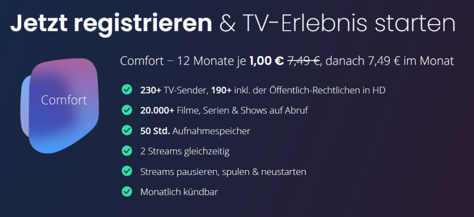 waipu tv comfort ein euro juni 2024 info