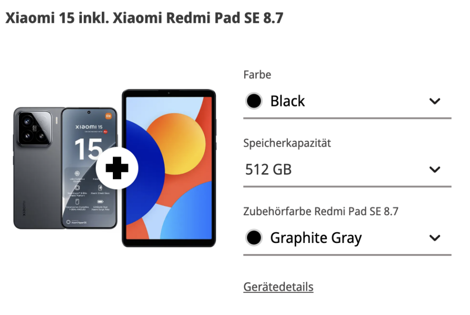 Xiaomi 15 Redmi Pad o2 unlimited Deal