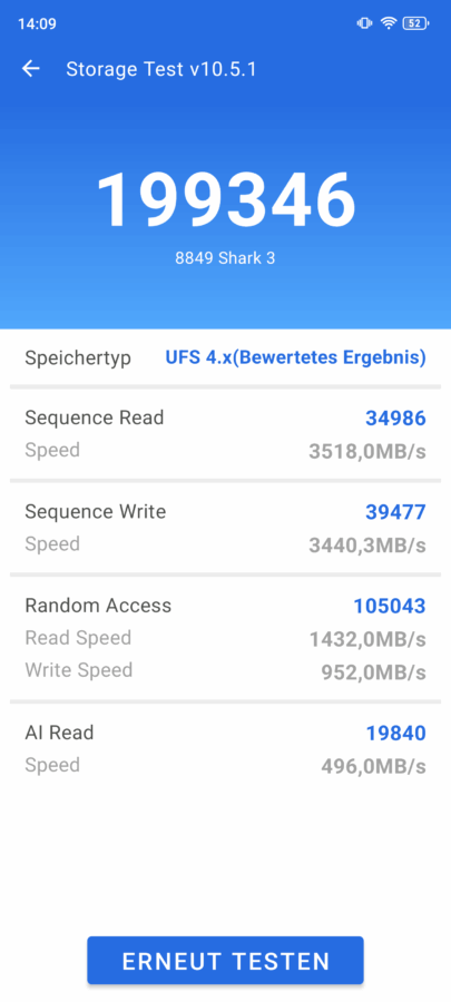 8849 Tank 4 Pro Test Screenshot Speicher