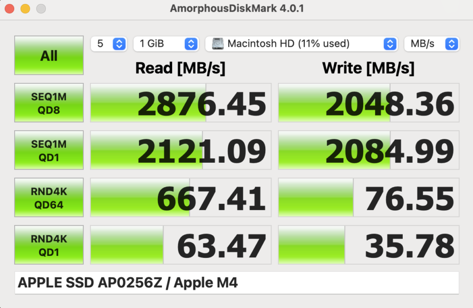 Apple Mac Mini 2024 SSD Test 1