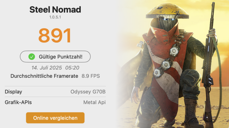 Apple Mac Mini 2024 Test 3dmark steel Nomad 1