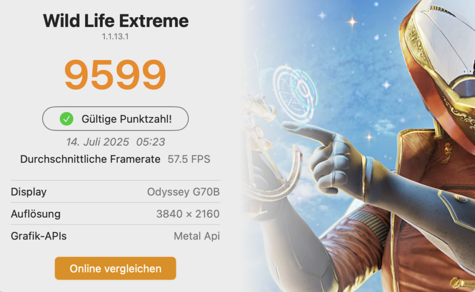 Apple Mac Mini 2024 Test 3dmark wild life extreme 1