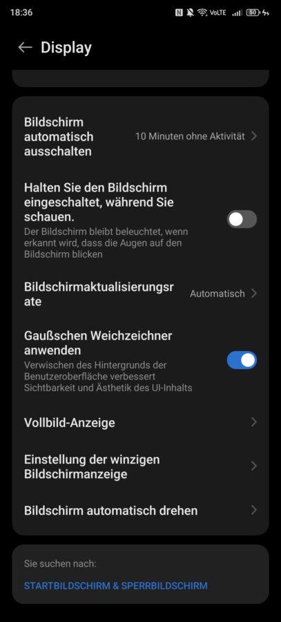 Nubia Z70S Ultra Bildschirmeinstellungen 3