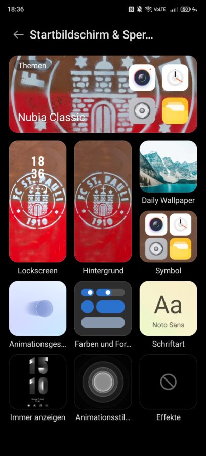 Nubia Z70S Ultra Bildschirmeinstellungen 4