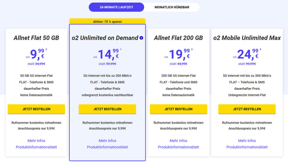 Mega SIM Deals O2 Juli 25 1