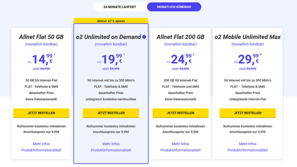 Mega SIM Deals O2 Juli 25 2