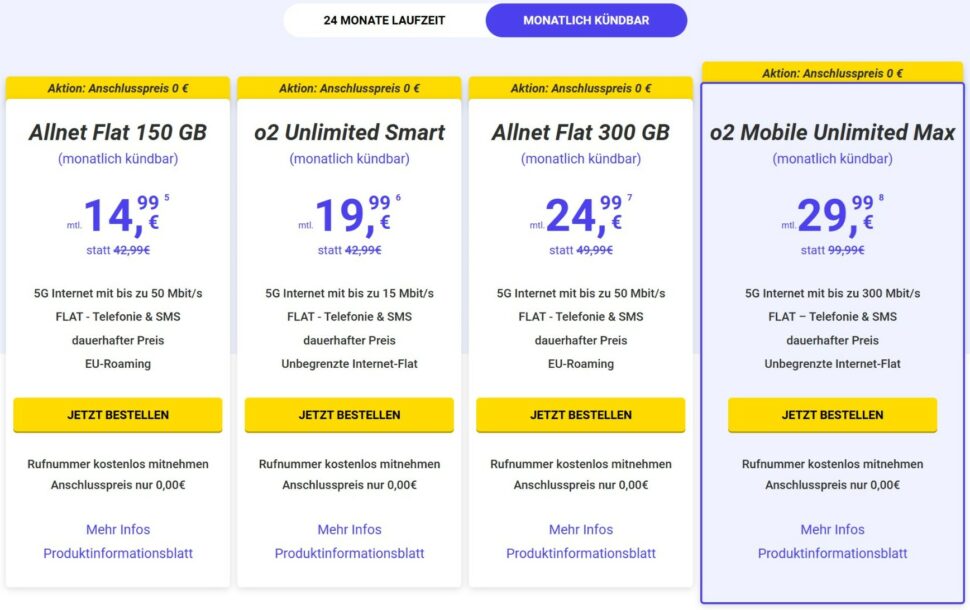 Mega SIM O2 August 2025Tarife 2
