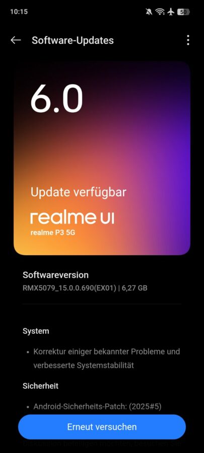 Realme P3 Test Screenshot System 1