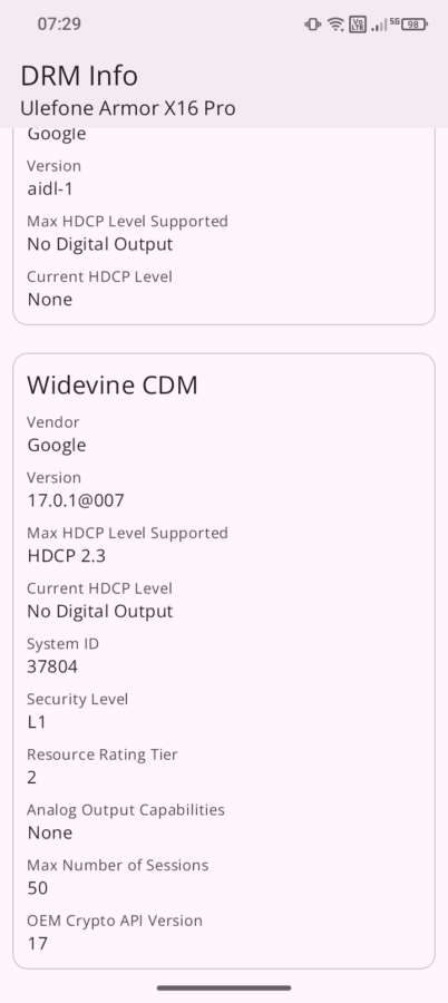 ulefone armor x16pro widevine