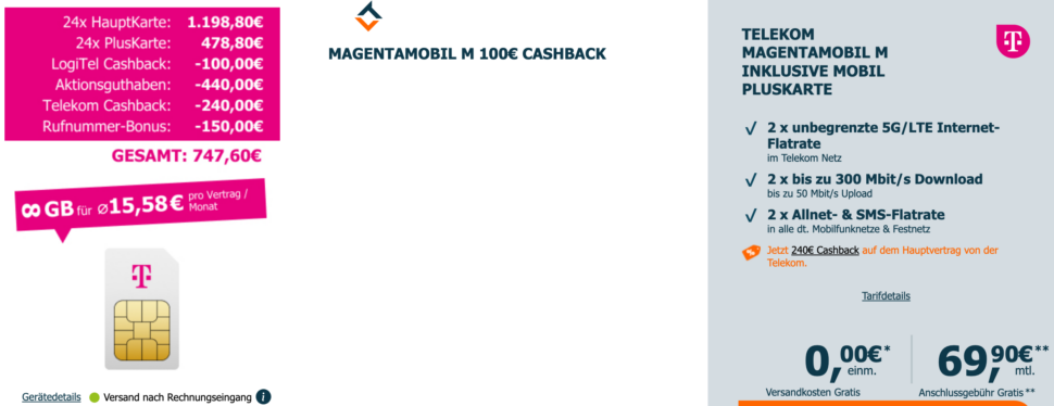 Telekom Magenta Mobil M inklusive Pluskarte