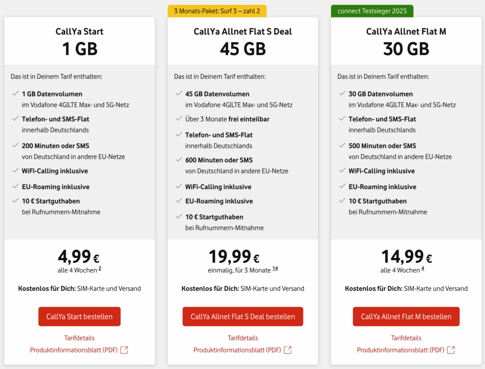 vodafone callya prepaid tarife