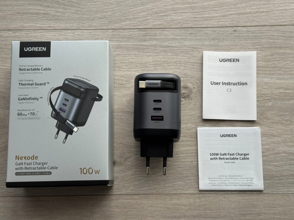 Ugreen 100W Lader mit Kabel Lieferumfang