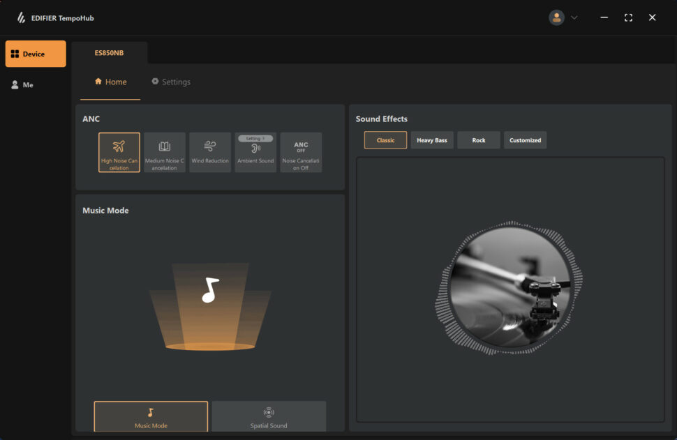 Edifier ES850NB Test PC App 2