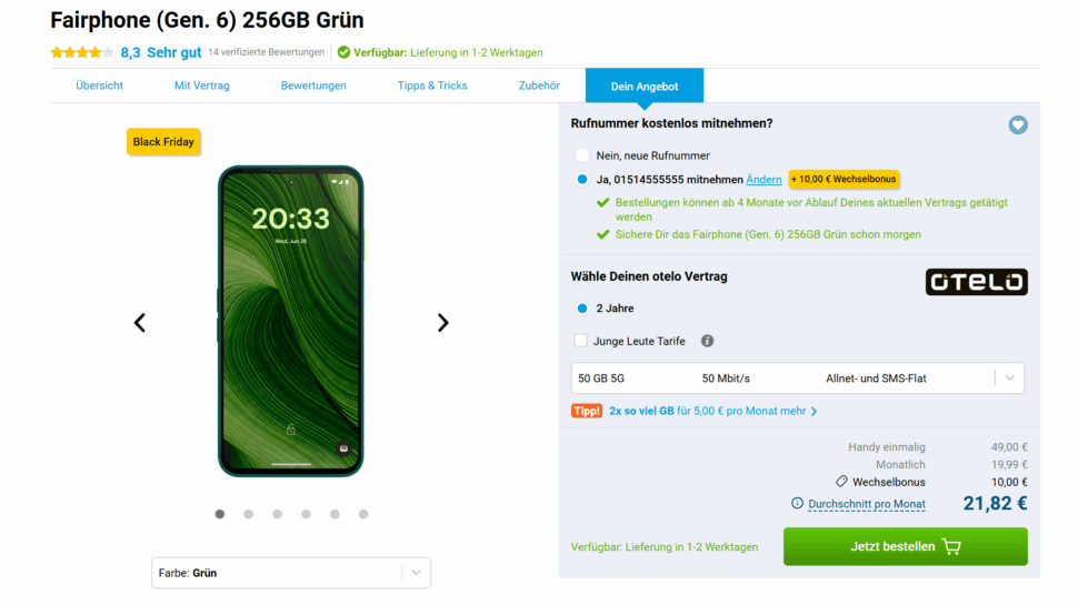 Fairphone 6 Vertrag Gomibo