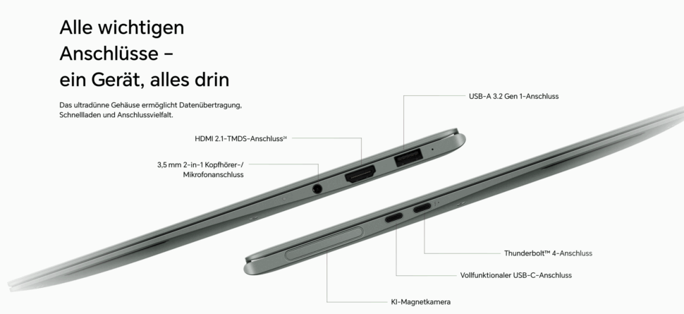 Honor Magicbook Art 14 Anschluesse