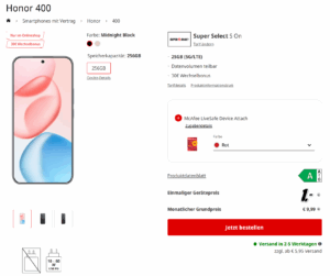 MediaMarkt Tarifwelt 11 Jahre Honor 400 Aug 2025