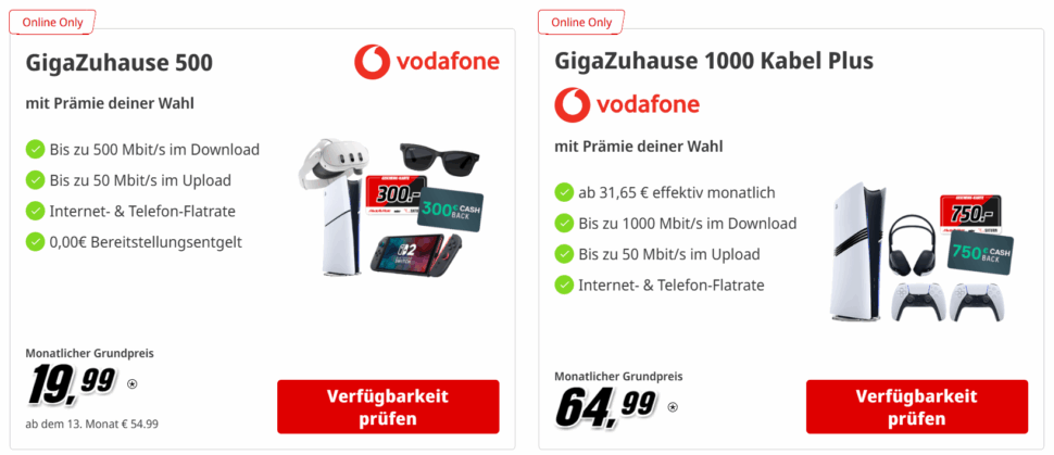 MediaMarkt Tarifwelt 11 Jahre Tarife Vodafone Kabel Aug 2025