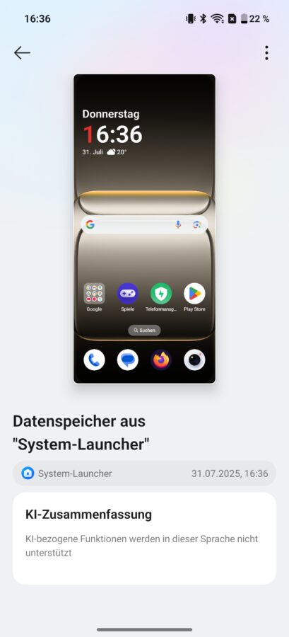Screenshot Oneplus mord 5 KI Mind Space
