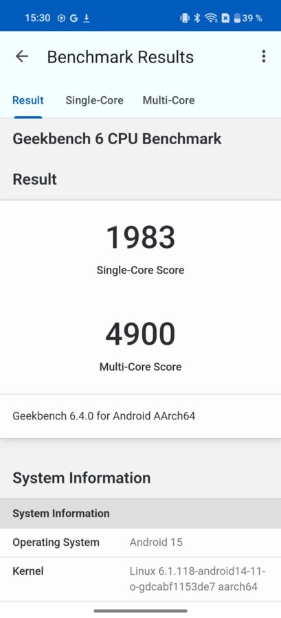 Screenshot Oneplus mord 5 geekbench