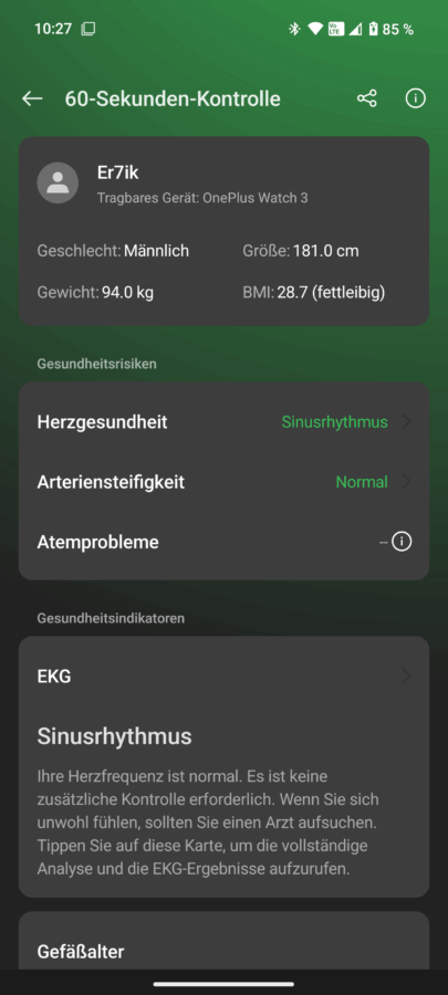 OnePlus Watch 3 Test Tracking Vitalwerte 2