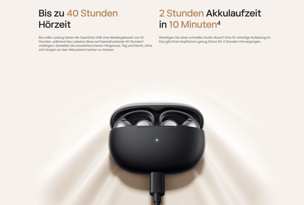Shokz OpenDots One Akkulaufzeit