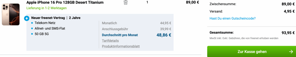 iPhone 16 Pro 128GB mit Telekom
