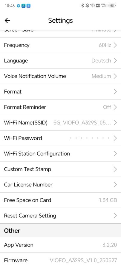 Viofo A329S App 1