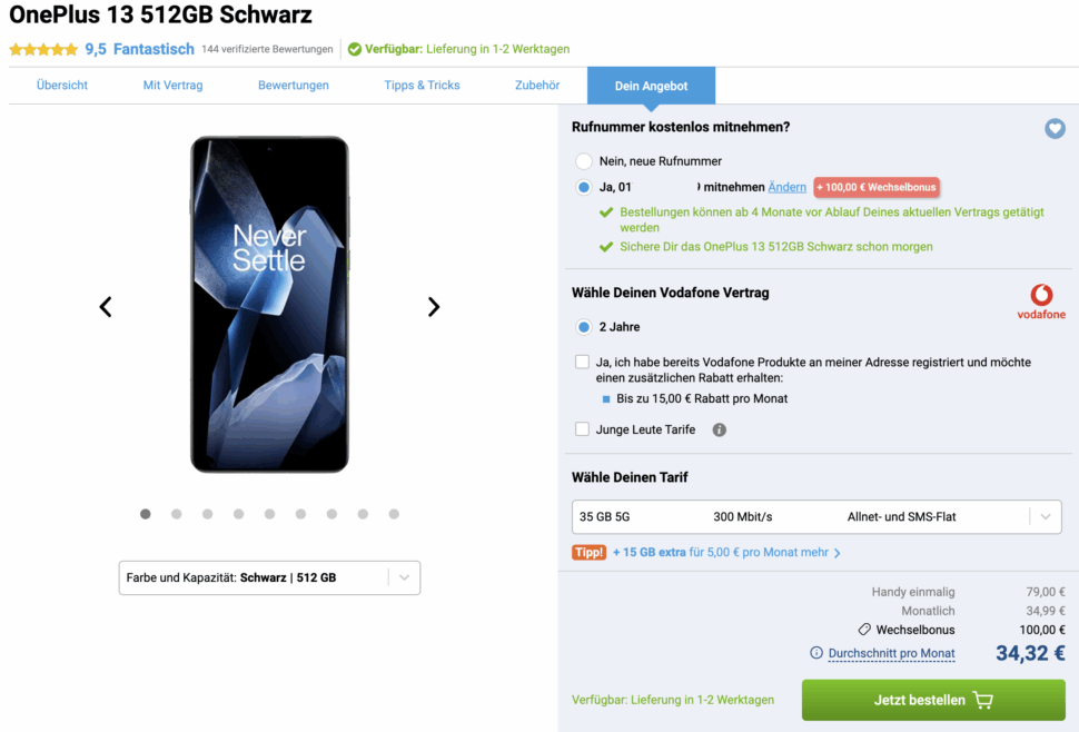 oneplus 13 vodafone deal gomibo 1