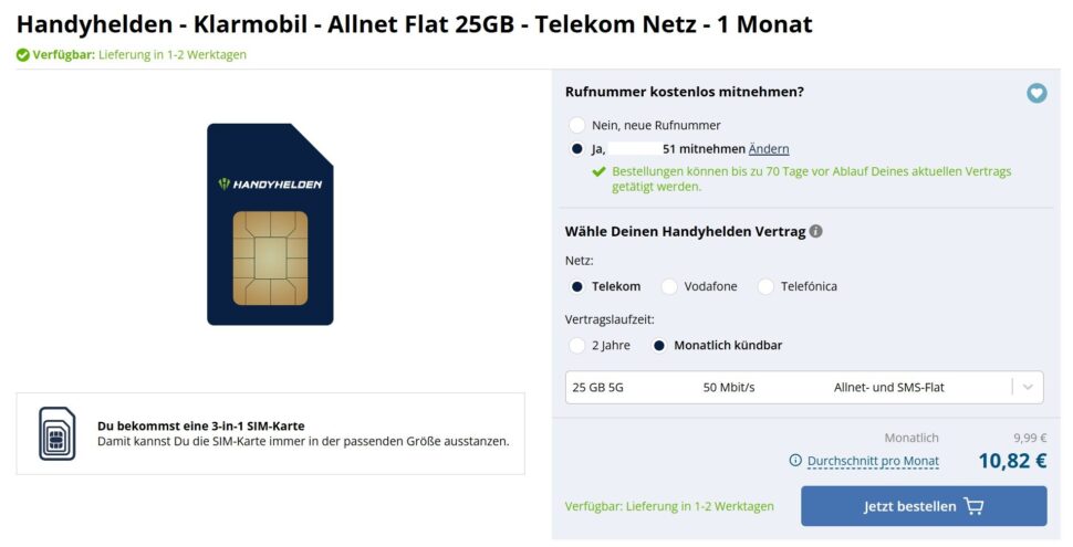 Handyhelden Telekom 25GB September 2025 1