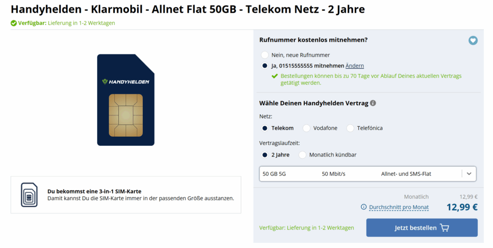 Hanedyhelden Telekom 50GB Deal