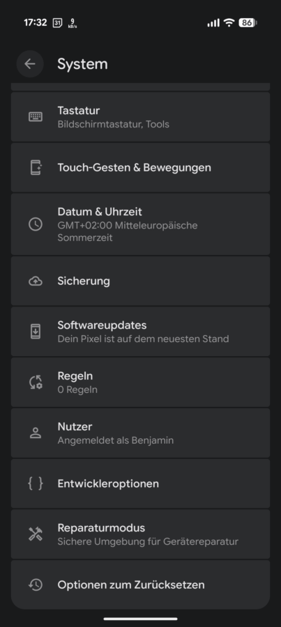 Android 16 QPR1 Desktop Modus Screenshot 1