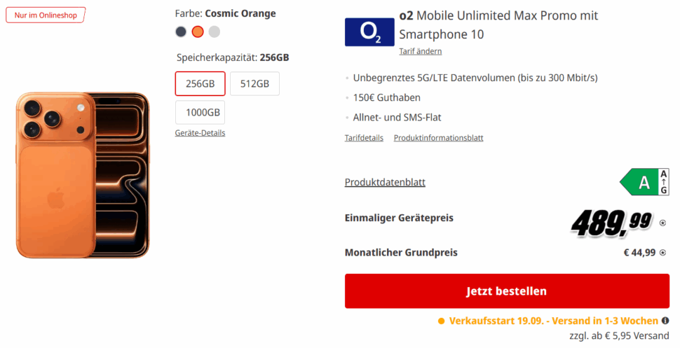 MediaMarkt Tarifwelt iPhone 17 Pro Max Banner