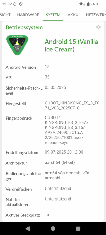 Cubot KingKong ES 3 Android 15 3