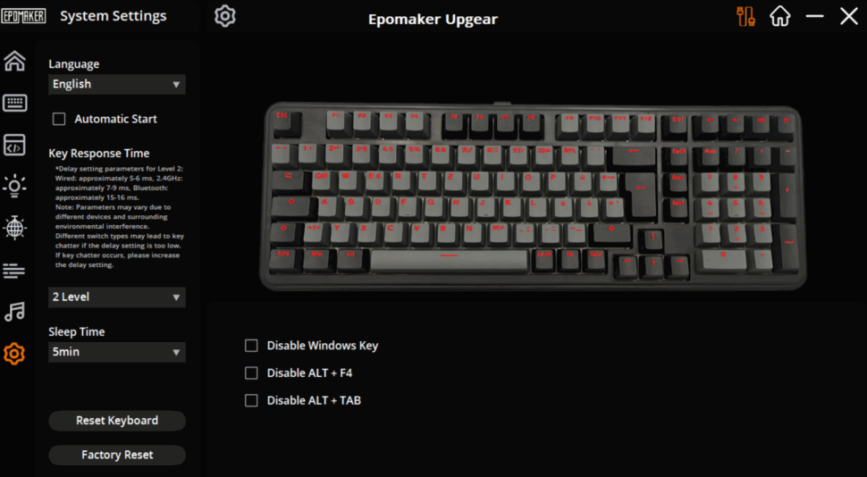 Epomaker System Settings