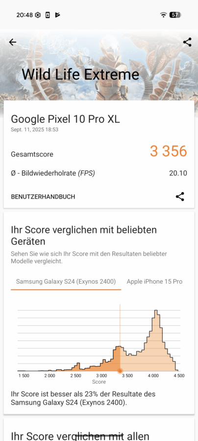 Benchmarks Pixel 10 Pro XL 2