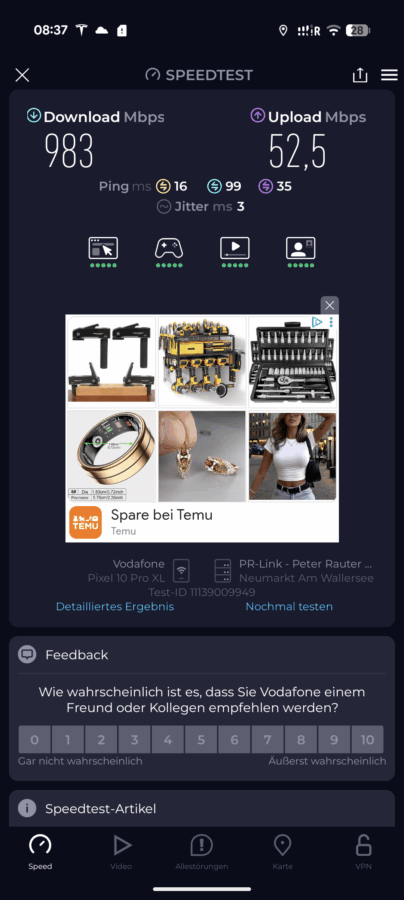 SIM Netz Empfang WLAN Test Pixel 10 Pro XL 1