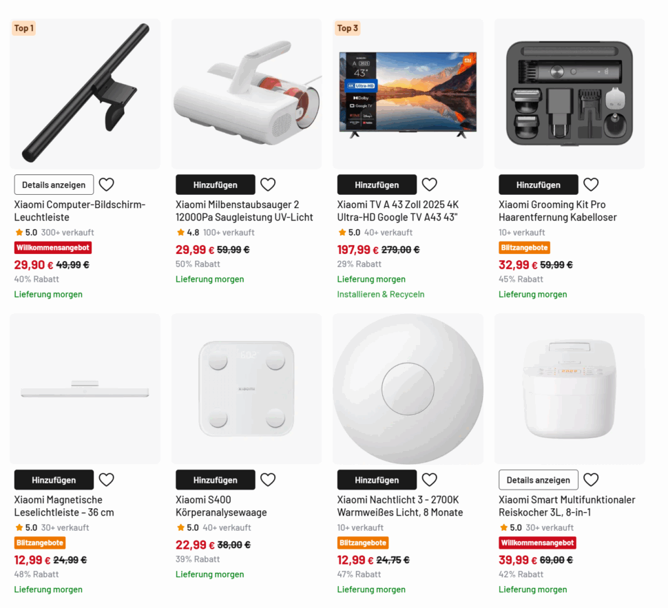 die XIaomi Produkte bei Joybuy