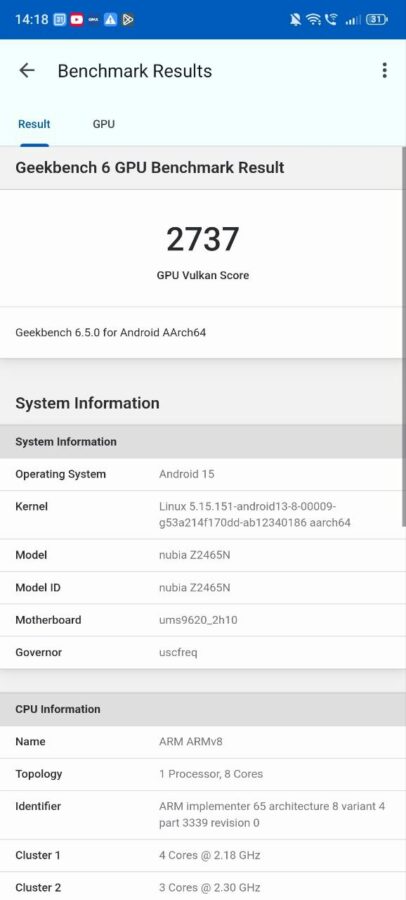 Nubia Neo 3 GT 5G Benchmark 13