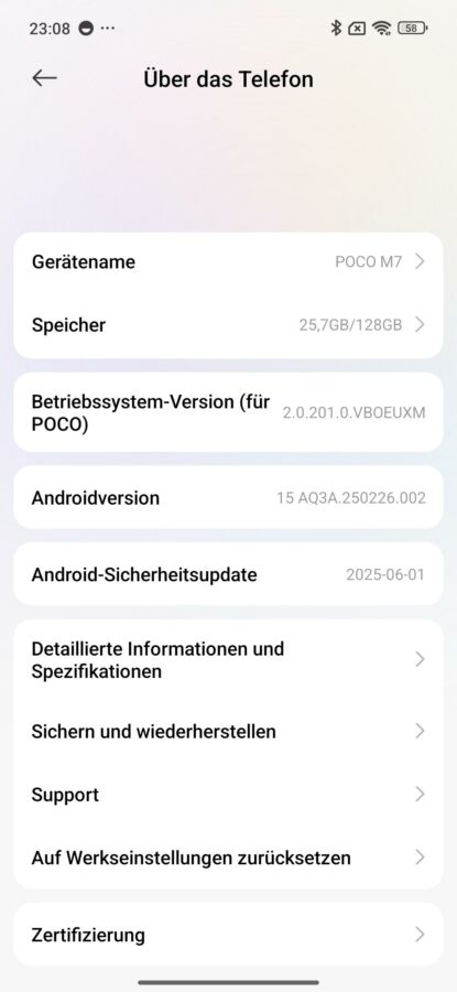 Test Poco M7 System 3