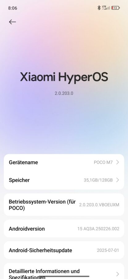 Test Poco M7 System 7