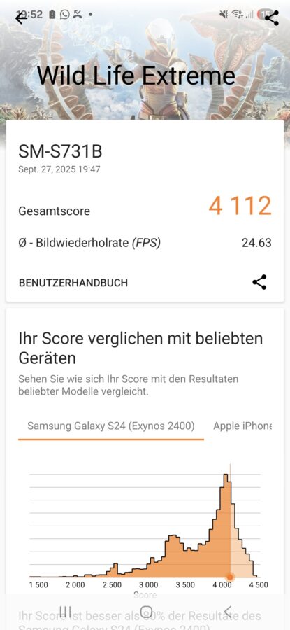 Benchmarks Samsung Galaxy S25 FE 2