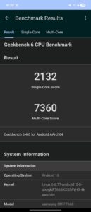 Samsung Galaxy Z Flip 7 Test Screenshot Geekbench 6