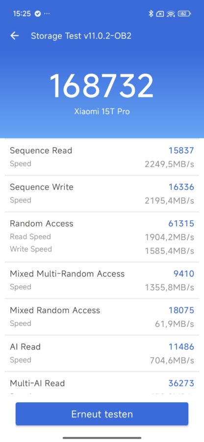 Xiaomi 15T Pro Benchmark storage speed