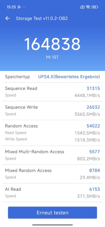 Xiaomi 15T Benchmark storage benchmark