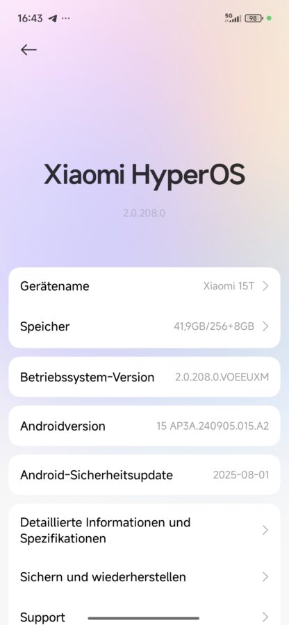 Xiaomi 15T HyperOS 2 Android 16 3