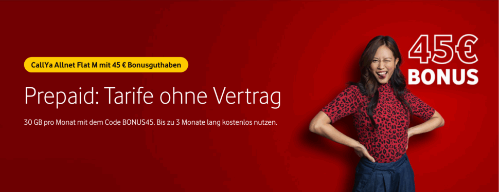 CallYa und Prepaid Tarife ohne Vertrag bestellen Vodafone